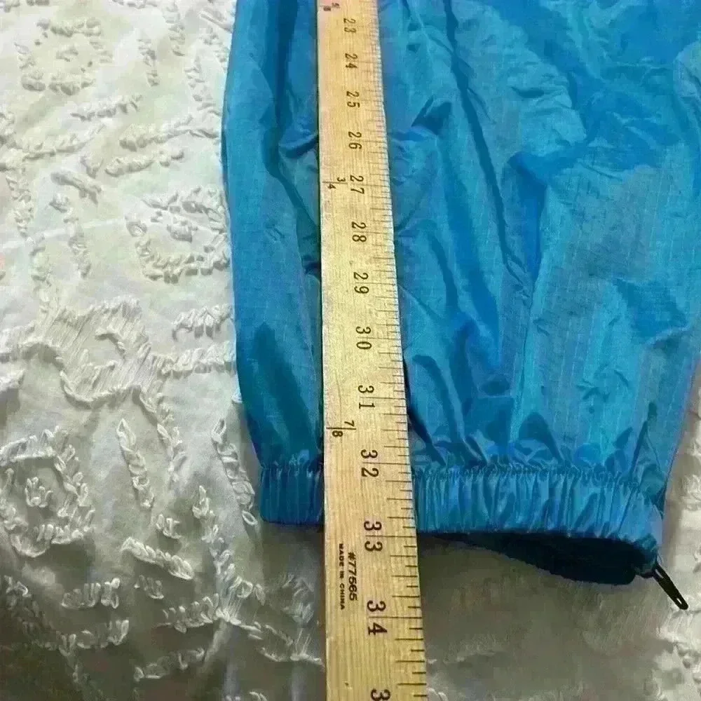 Patagonia Vintage Teal Nylon Hiking Windbreaker Ankle Zip Jogger Pants Large